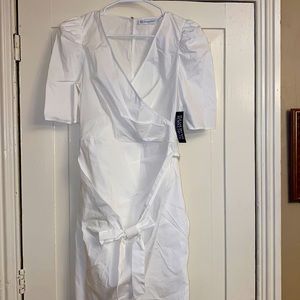 Summer white shirt sleeve dress